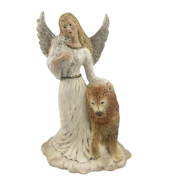 VTG Walnut Ridge Collectibles Gossamer Wings “Lydia” Angel 1996 10” Sheep Lion - Picture 1 of 13